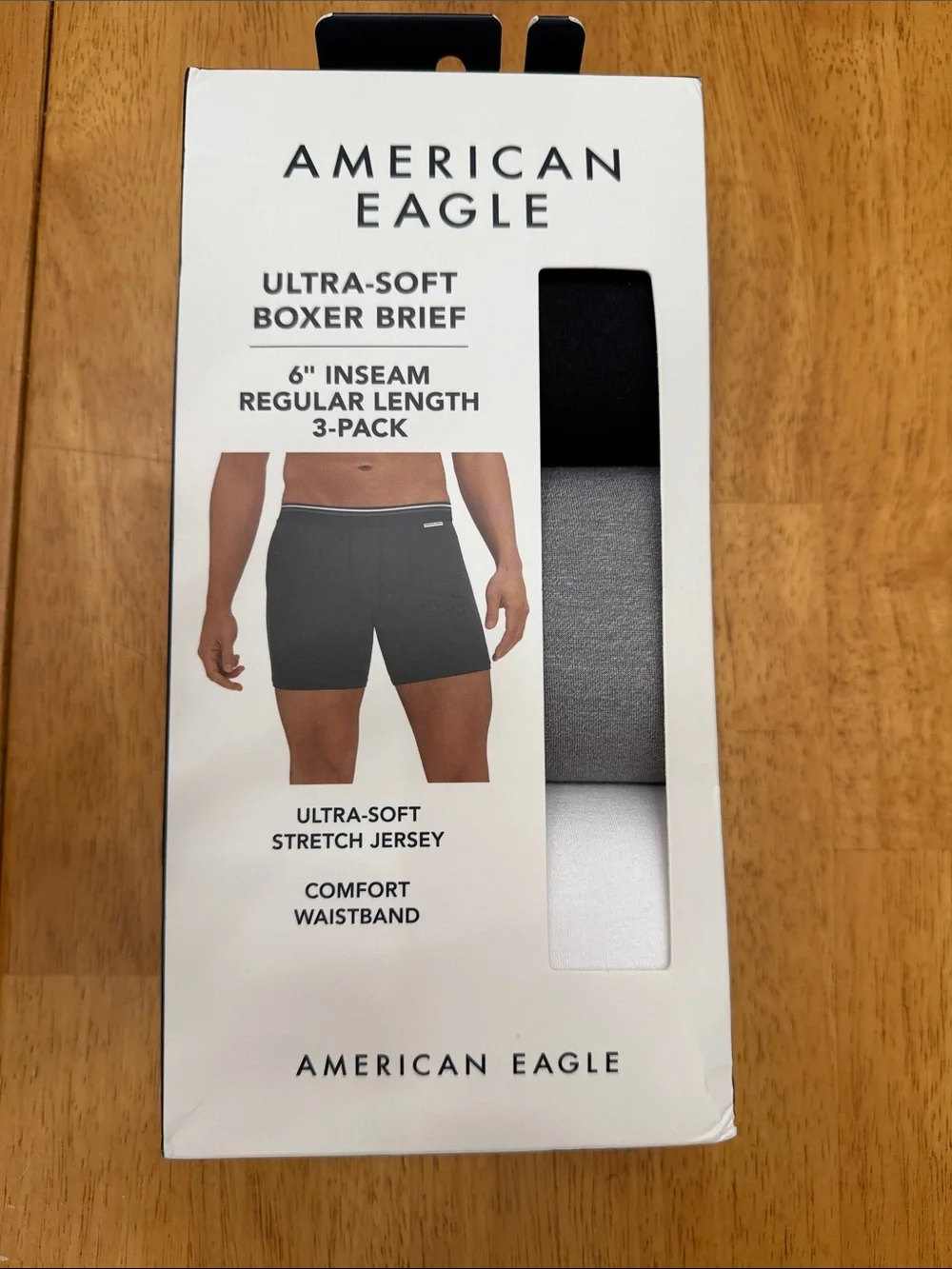 American Eagle Outfitters Ultra-Soft Boxer Briefs - Black, Gray, White (3-Pack)
